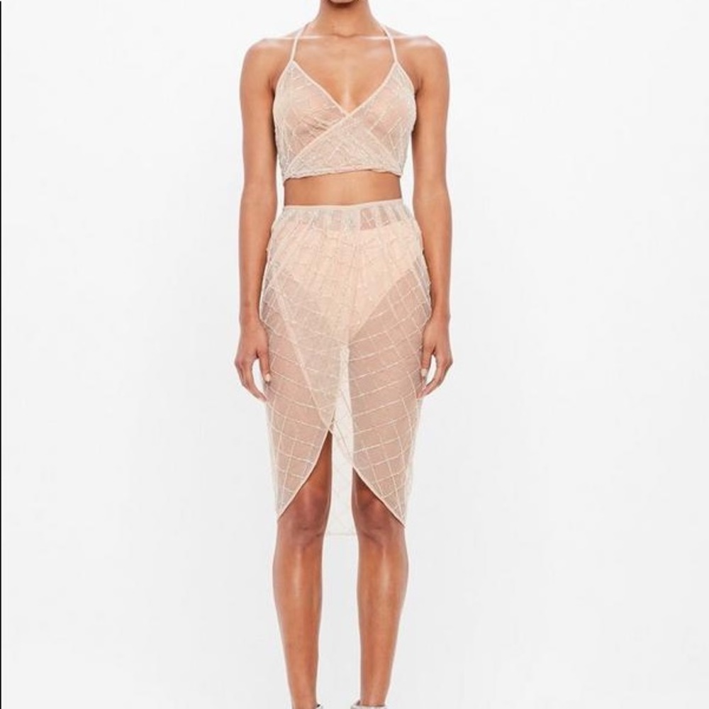 PEACE + LOVE NUDE DIAMOND EMBELLISHED SET